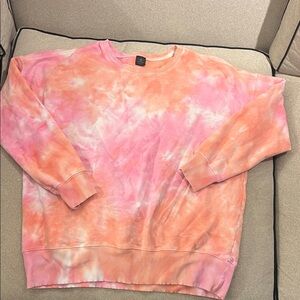 Pink and Orange Tie-Dye Sweatshirt, AR-33 brand, women’s extra small